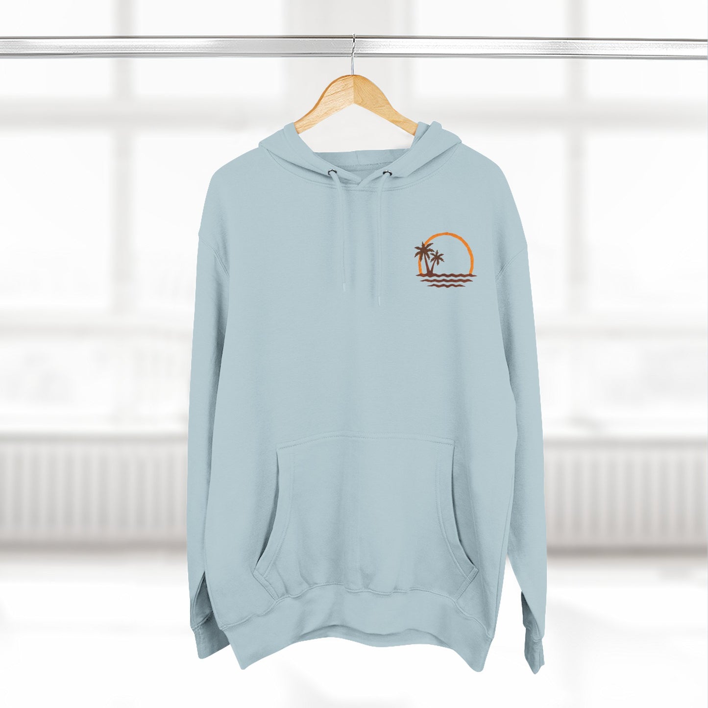 Beach Sunset Hoodie — Palm Tree Sunset Graphic Fleece Hoodie