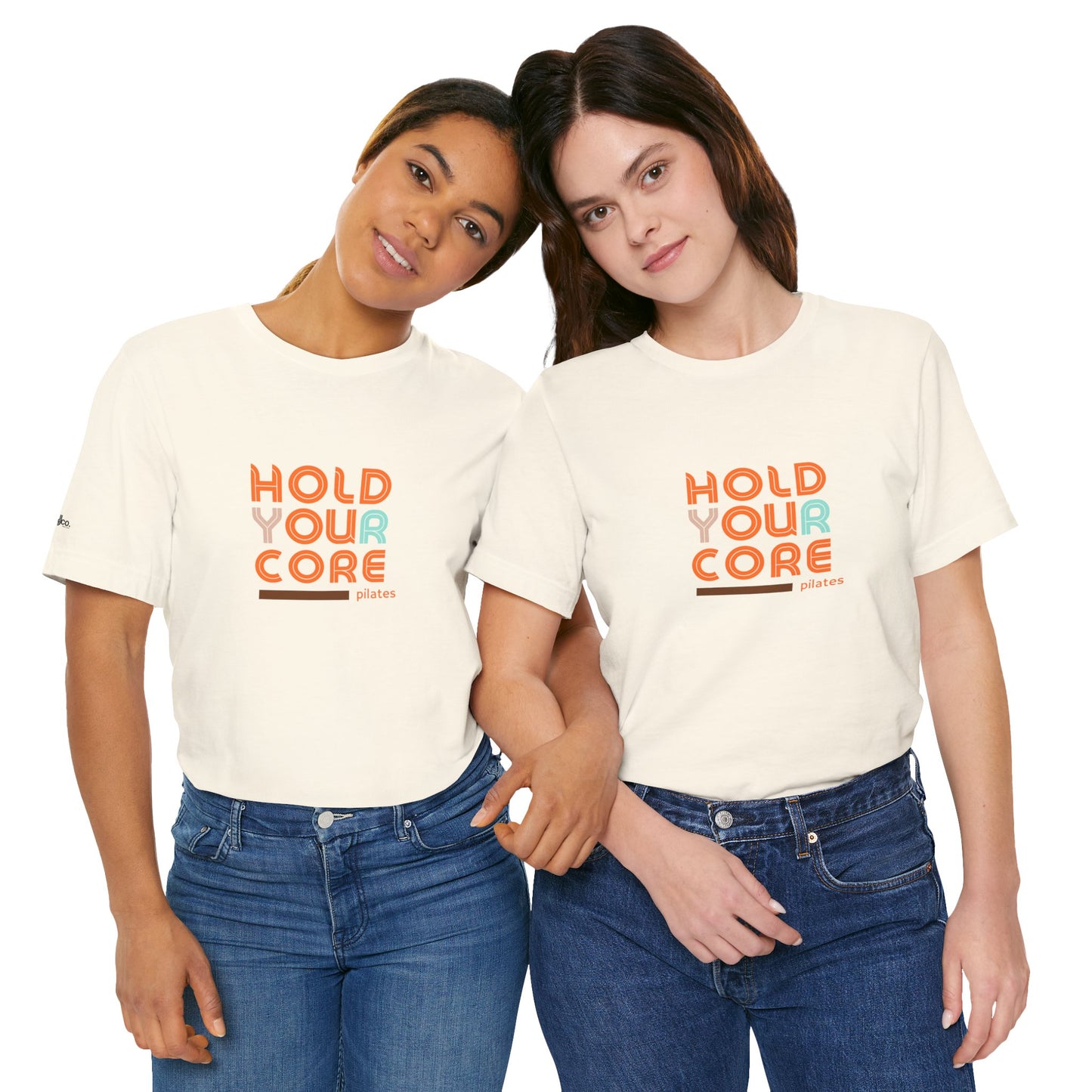 Pilates 'Hold Your Core' T‑Shirt — Retro Fitness Tee