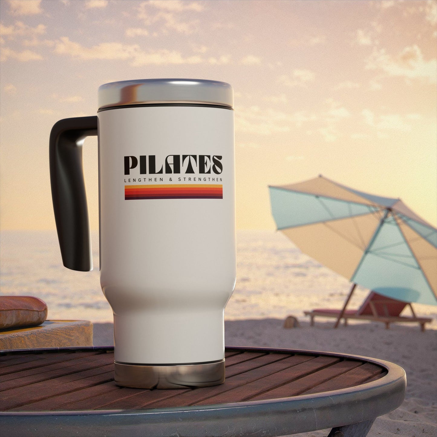 Travel Mug — Pilates! Stainless Steel 14oz Insulated Handle Mug