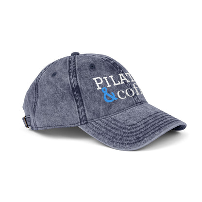 Pilates & Coffee Vintage Embroidered Cap