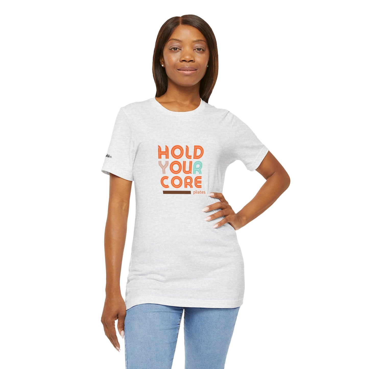 Pilates 'Hold Your Core' T‑Shirt — Retro Fitness Tee