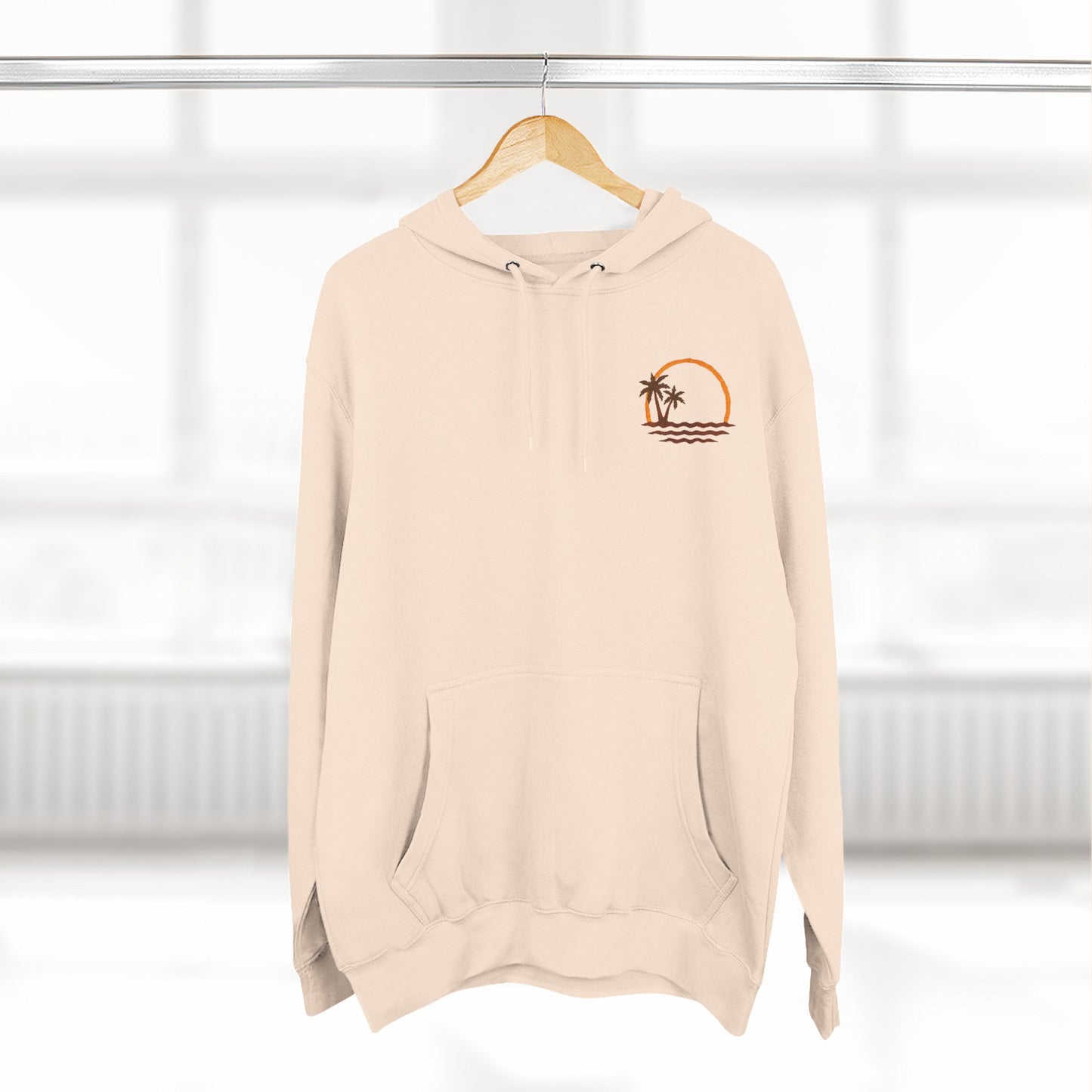 Beach Sunset Hoodie — Palm Tree Sunset Graphic Fleece Hoodie