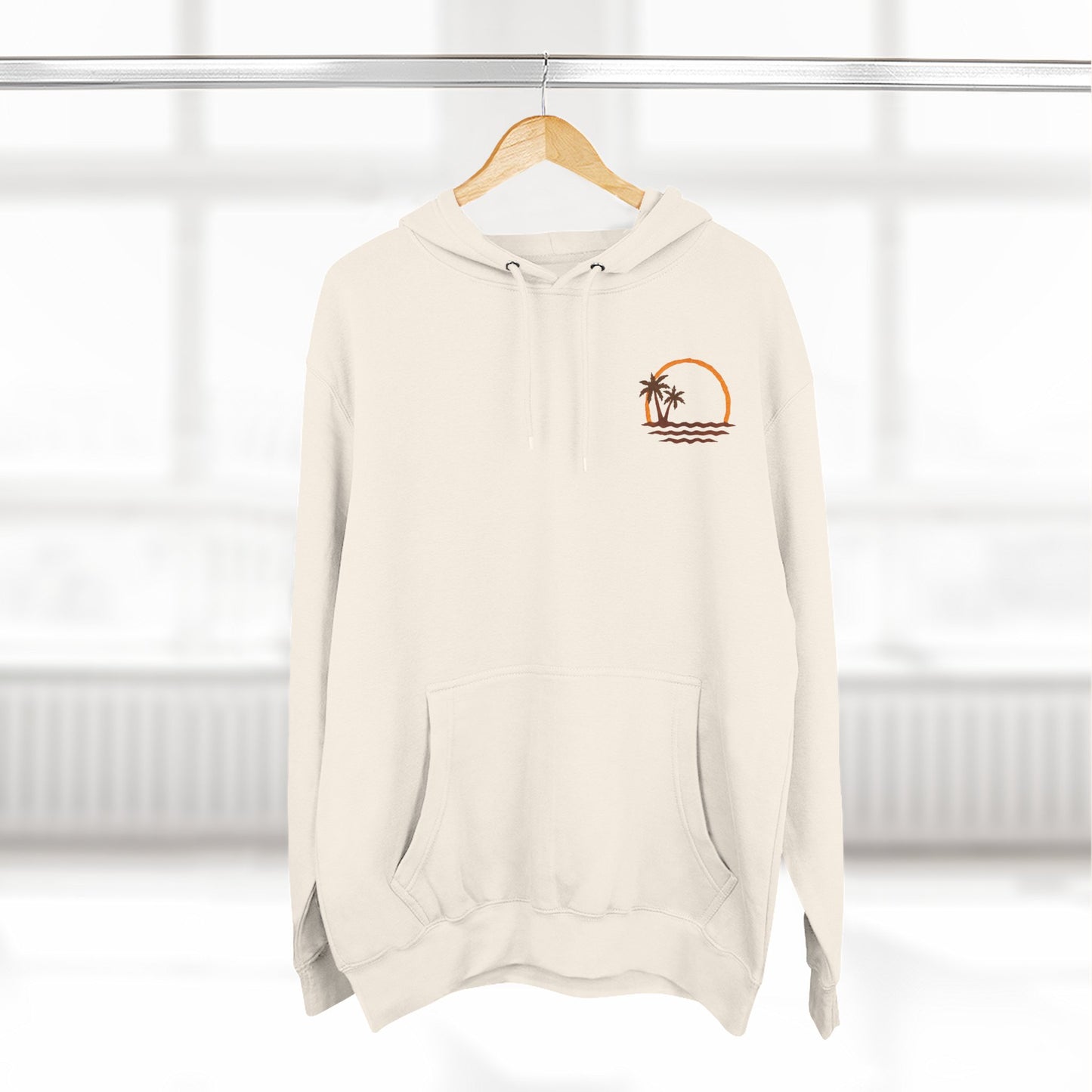 Beach Sunset Hoodie — Palm Tree Sunset Graphic Fleece Hoodie