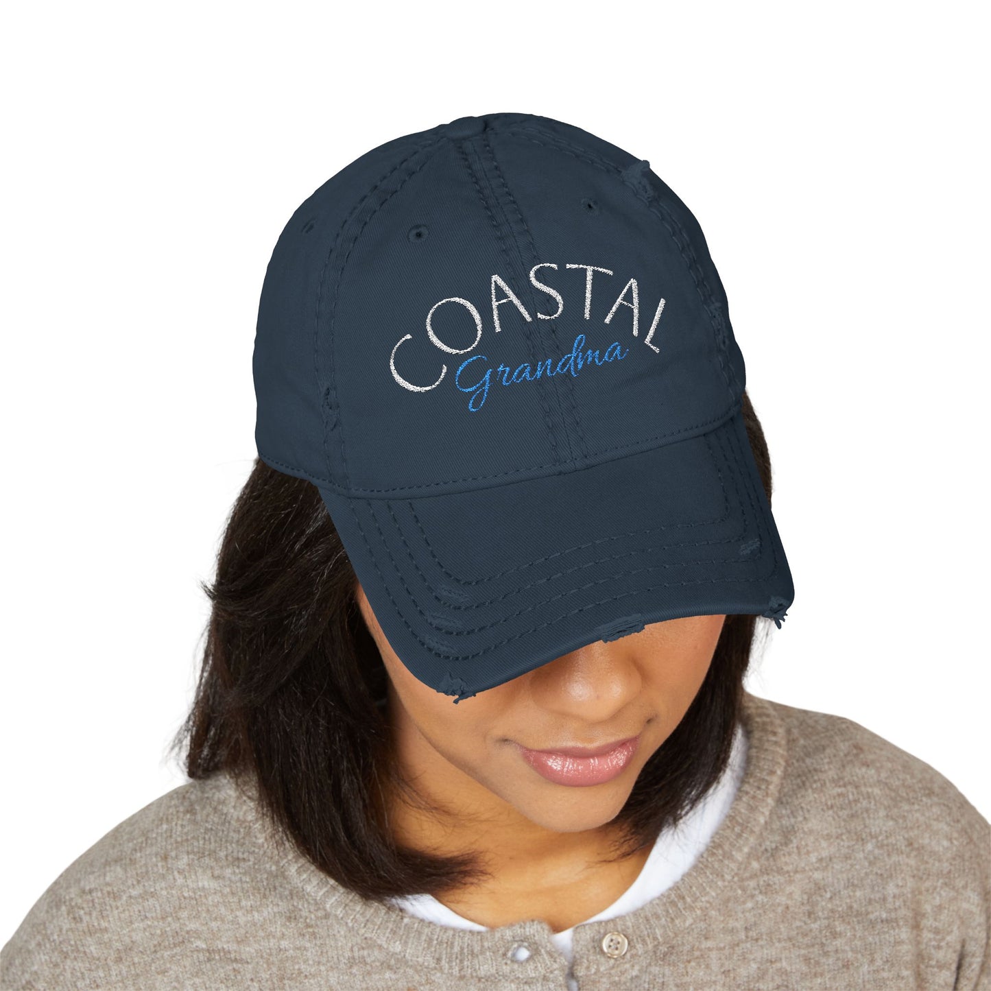 Coastal Grandma Distressed Dad Hat