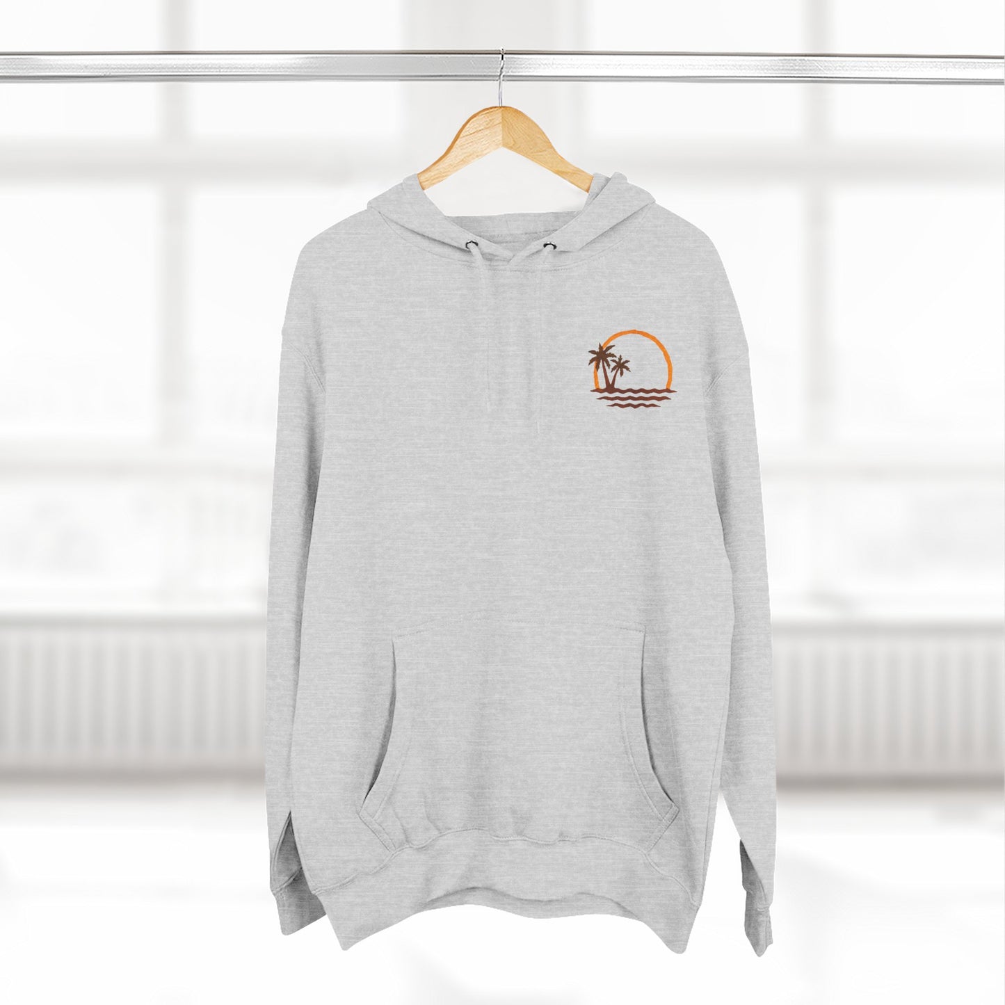 Beach Sunset Hoodie — Palm Tree Sunset Graphic Fleece Hoodie