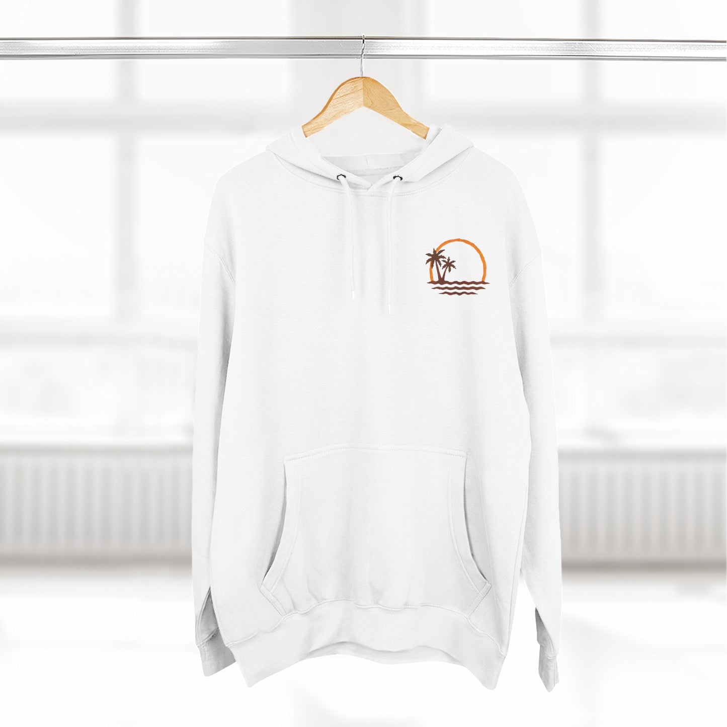 Beach Sunset Hoodie — Palm Tree Sunset Graphic Fleece Hoodie