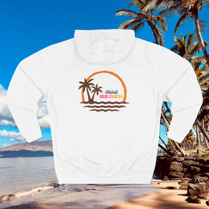 Beach Sunset Hoodie — Palm Tree Sunset Graphic Fleece Hoodie