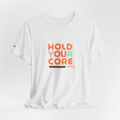 Pilates 'Hold Your Core' T‑Shirt — Retro Fitness Tee