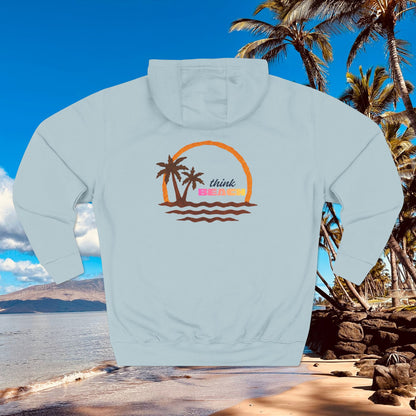 Beach Sunset Hoodie — Palm Tree Sunset Graphic Fleece Hoodie