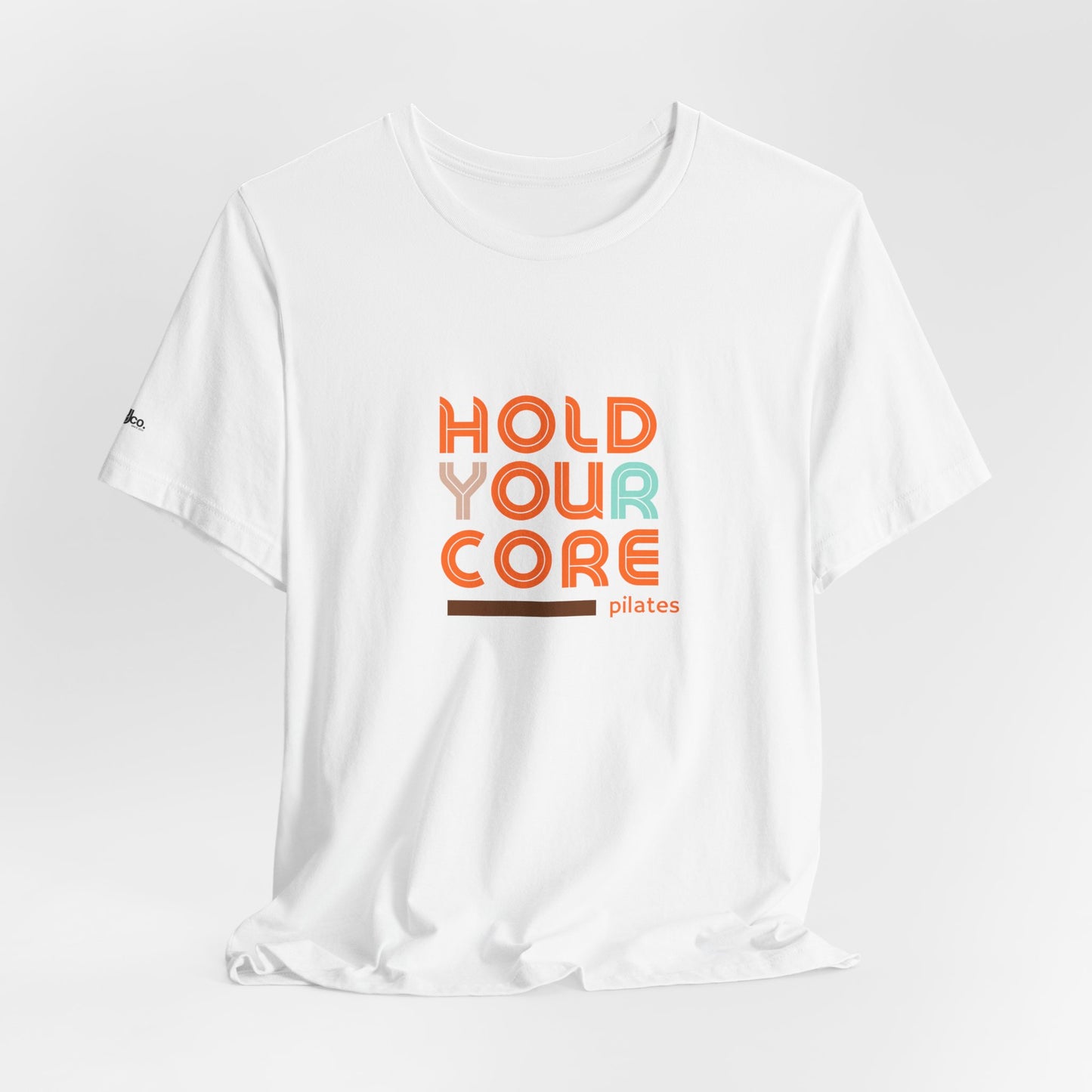 Pilates 'Hold Your Core' T‑Shirt — Retro Fitness Tee