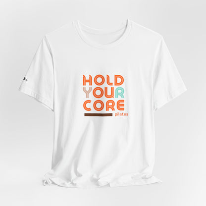 Pilates 'Hold Your Core' T‑Shirt — Retro Fitness Tee