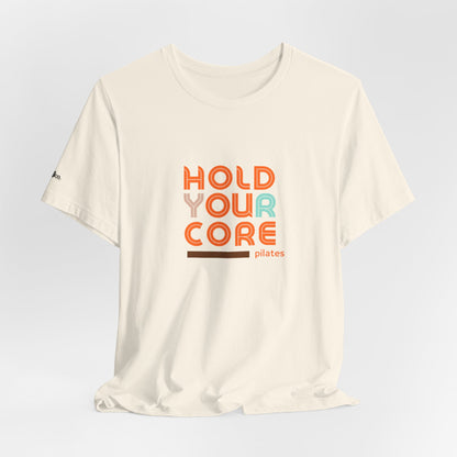Pilates 'Hold Your Core' T‑Shirt — Retro Fitness Tee