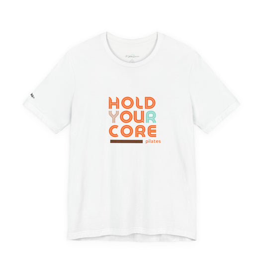Pilates 'Hold Your Core' T‑Shirt — Retro Fitness Tee